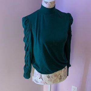 IN SAN FRANCISCO Rich Emerald Green Turtleneck